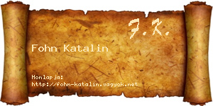 Fohn Katalin névjegykártya